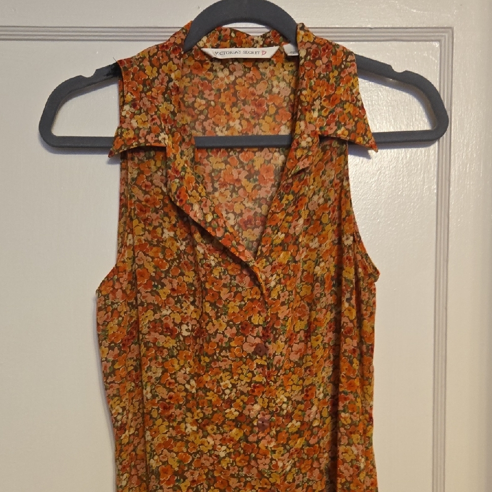 Victoria's Secret 70's Style Floral Sheer Slip